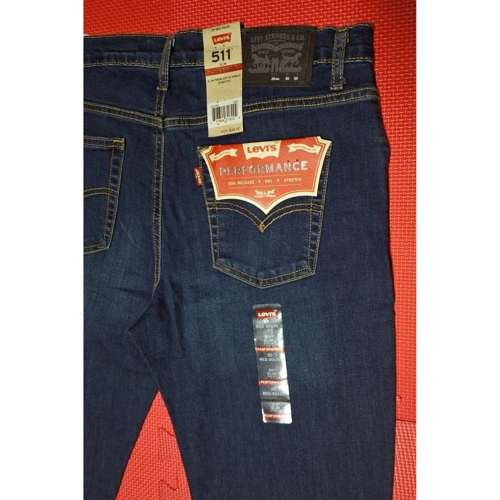 Levi's Performance 511 Slim Denim Dark Blue Jeans Stretch Sz 30x30 20 Reg Men's